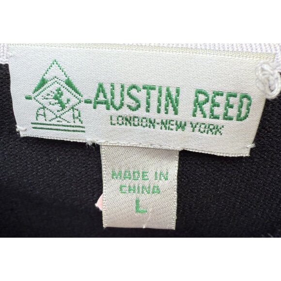 Austin Reed Black Embroidered Floral Cardigan Top Womens L Silk Blend Vintage - Picture 5 of 7